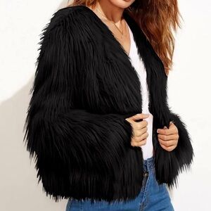 H&M Black Fluffy Winter Jacket